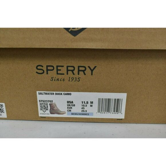 Sperry Mens Size 11.5 Saltwater Camo Water Resistant Lace Up Duck Boots Shoes main image 6